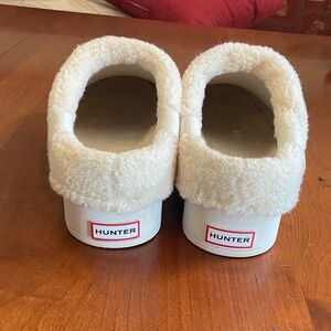 Hunter White Fleece-Lined Slip-Ons